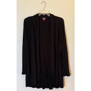 Vince Camuto Lightweight, soft, open front cardigan in black